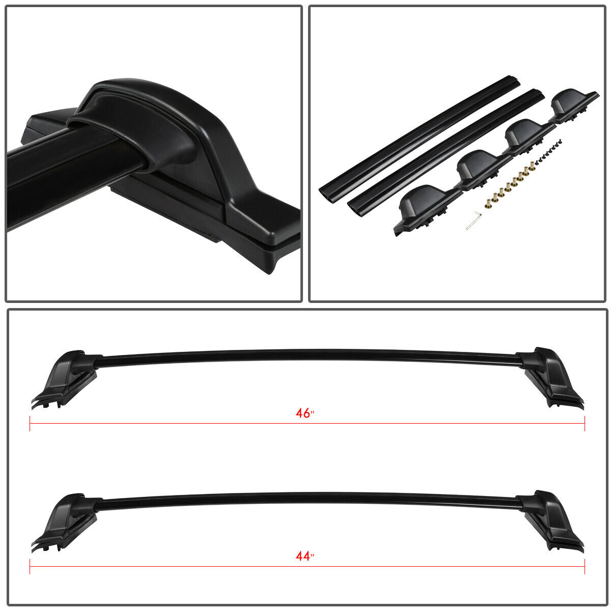 Black Coated Aluminum Roof Rack Crossbar B687