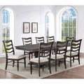 Washed Espresso Wood 9-piece Dining Set G182