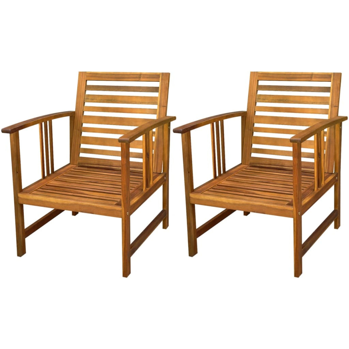 4 Piece Acacia Wood Outdoor Sectional Sofa Set with White Cushions M86256