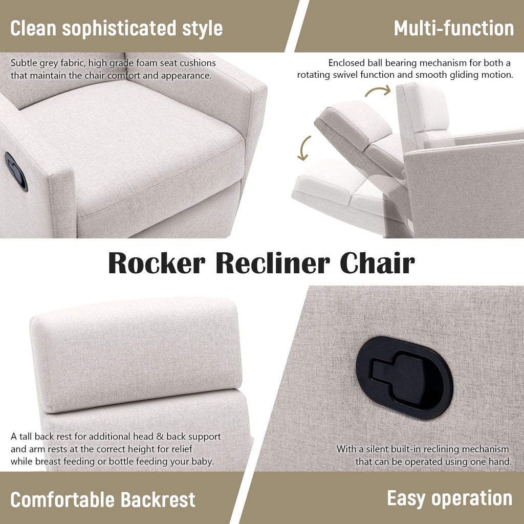 Tan Upholstered Swivel Recliner Chair M93107