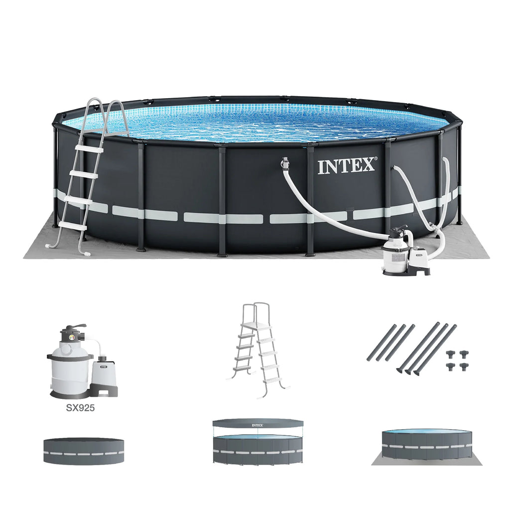 Round Frame Above Ground Swimming Pool with Sand Filter Pump Y58741