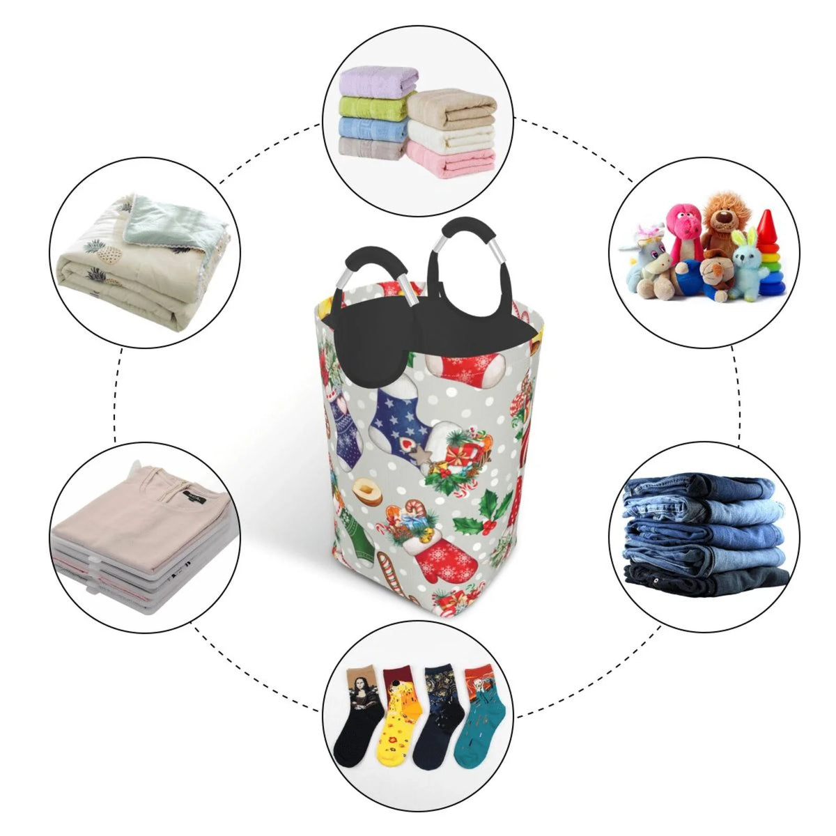 Collapsible Laundry Basket Hamper 50L N72544