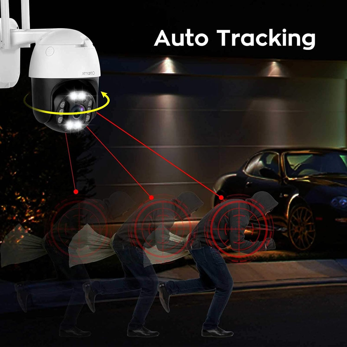 2K Auto-Track Rotation Wireless Security Camera G922669
