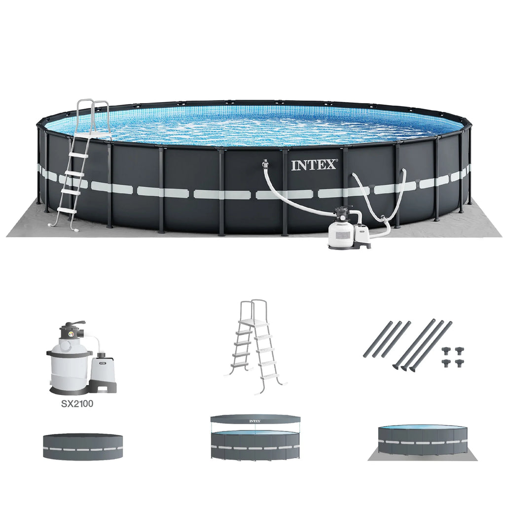 Round Frame Above Ground Swimming Pool with Sand Filter Pump Y58741