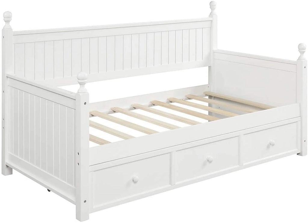 White Wood Daybed with Drawers B904