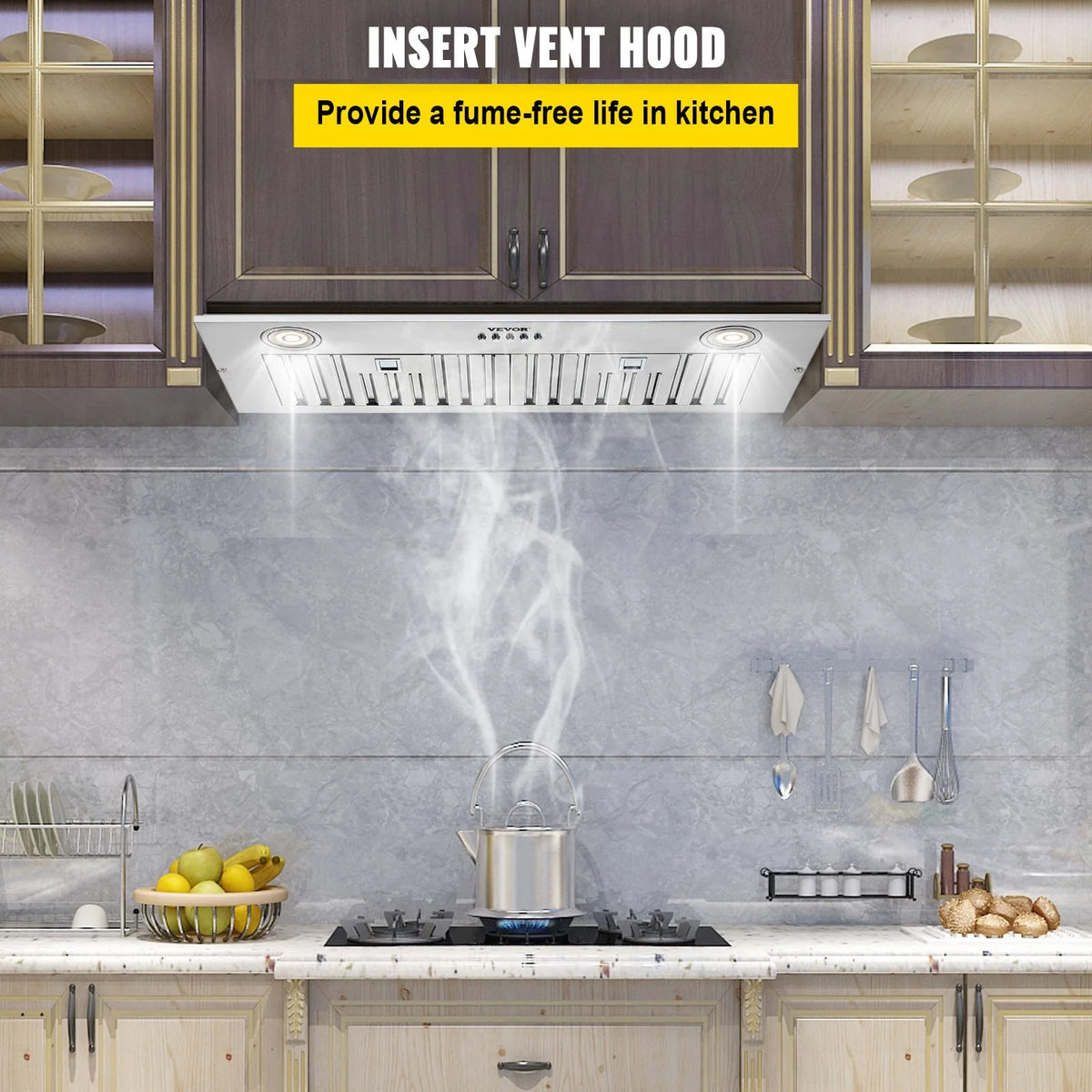 30 Inch 800CFM 3-Speed Stainless Steel Insert Range Hood R179