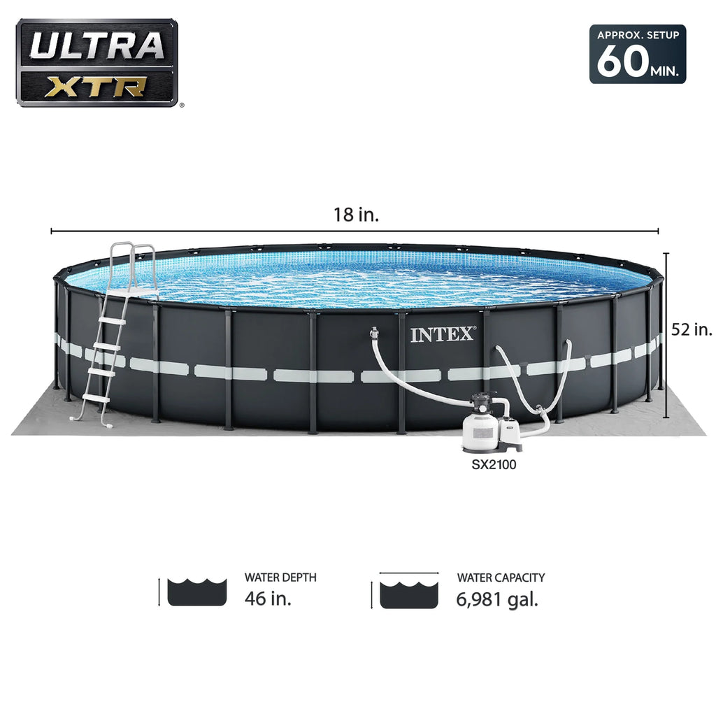 Round Frame Above Ground Swimming Pool with Sand Filter Pump Y58741