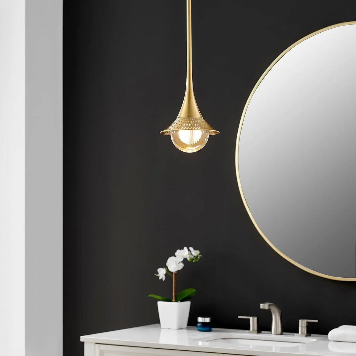 Gold Crystal Pendant Lights with Shade I339347