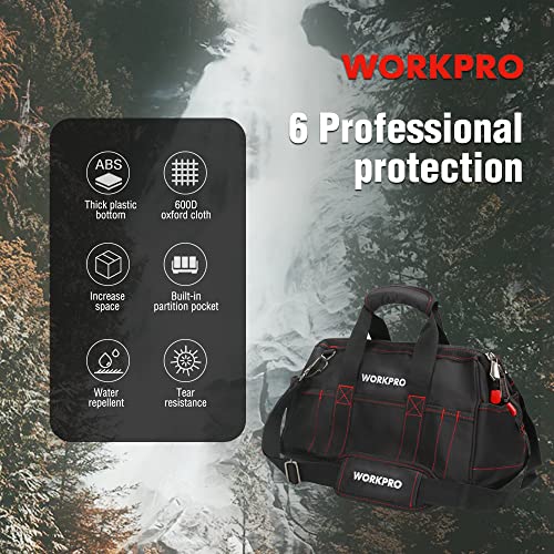 16-inch Wide Mouth Tool Storage Bag with Water Proof Rubber Base W322739