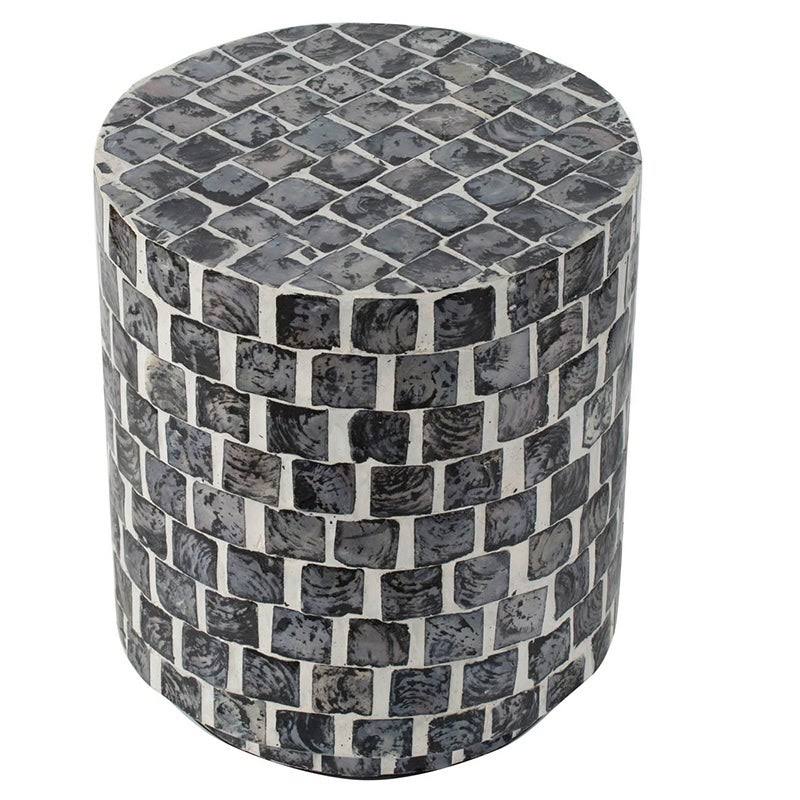Black White Capiz Stool G43419