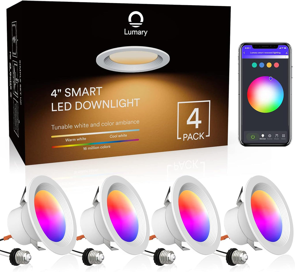 4 inch Smart Recessed Downlight 9W 810LM LED Wi-Fi Can Lights E15429