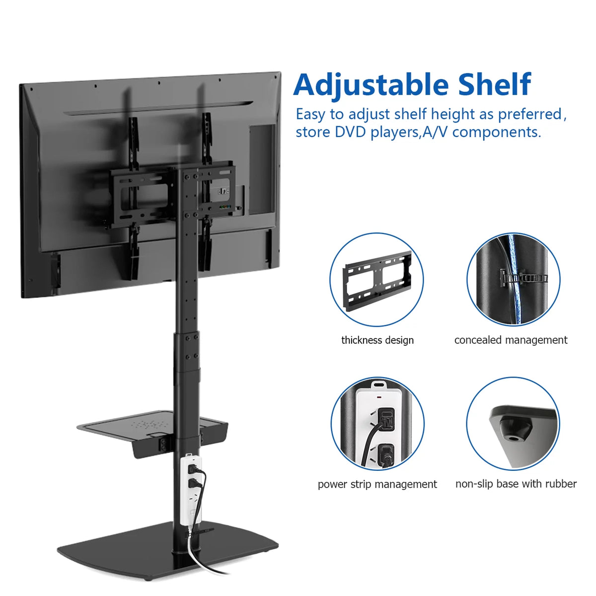 Universal Floor TV Stand up to 65 inch Black O877