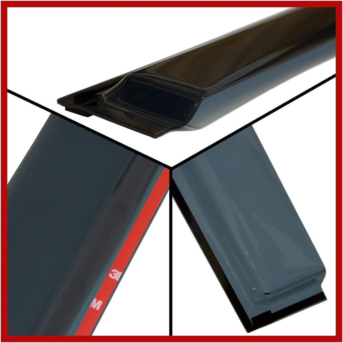 Smoke Tinted Tape-On Side Window Visor Deflectors Rain Guards Pack of 2 P5398