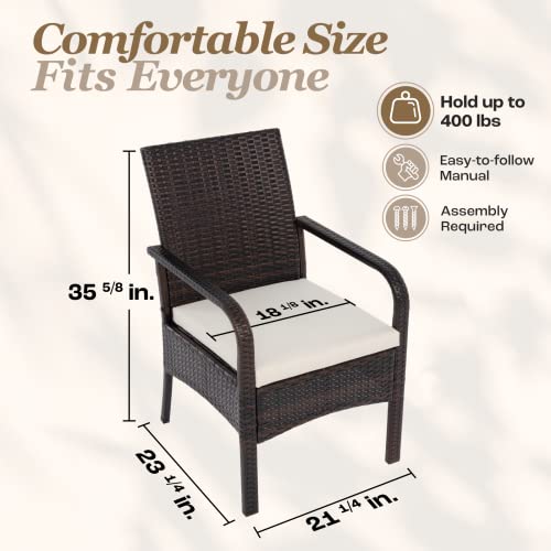 Outdoor Dining Chairs Set of 4 Stackable Wicker D7298