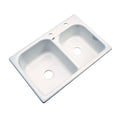 33 in. Double Bowl Kitchen Sink in Biscuit D39207