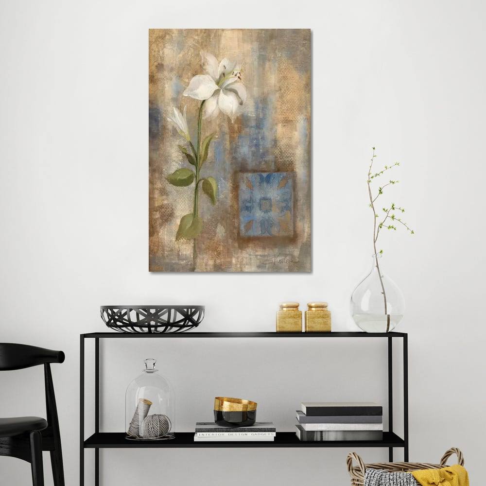 Lily and Tile Print Canvas Art C12498