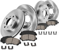 Front and Rear Brake Rotors + Ceramic Pads + Hardware F738