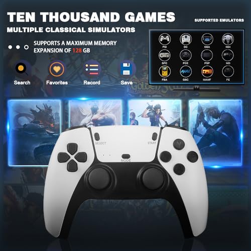 Wireless Retro Game Console with 20000+ Games, 64G, 9 Emulators, Dual Controllers V6559
