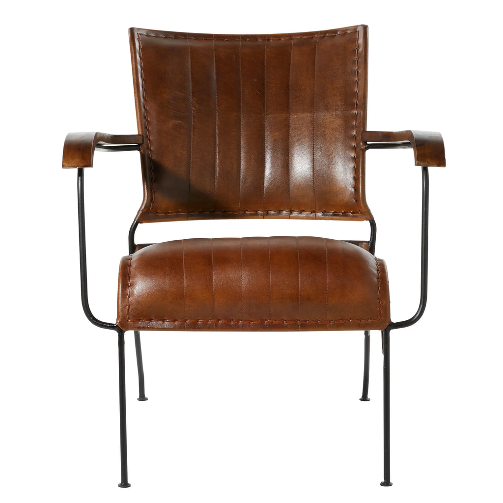 Brown Leather Accent Chair A2211