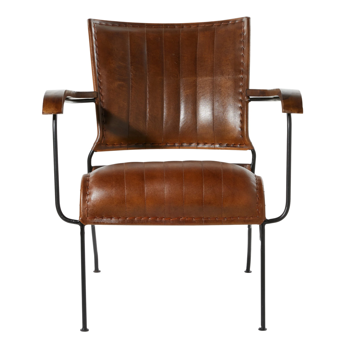 Brown Leather Accent Chair A2211