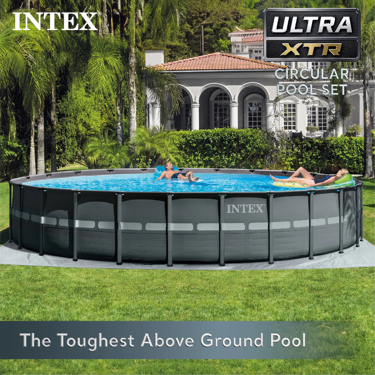 Round Frame Above Ground Swimming Pool with Sand Filter Pump Y58741