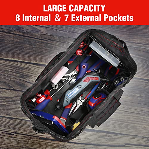 16-inch Wide Mouth Tool Storage Bag with Water Proof Rubber Base W322739
