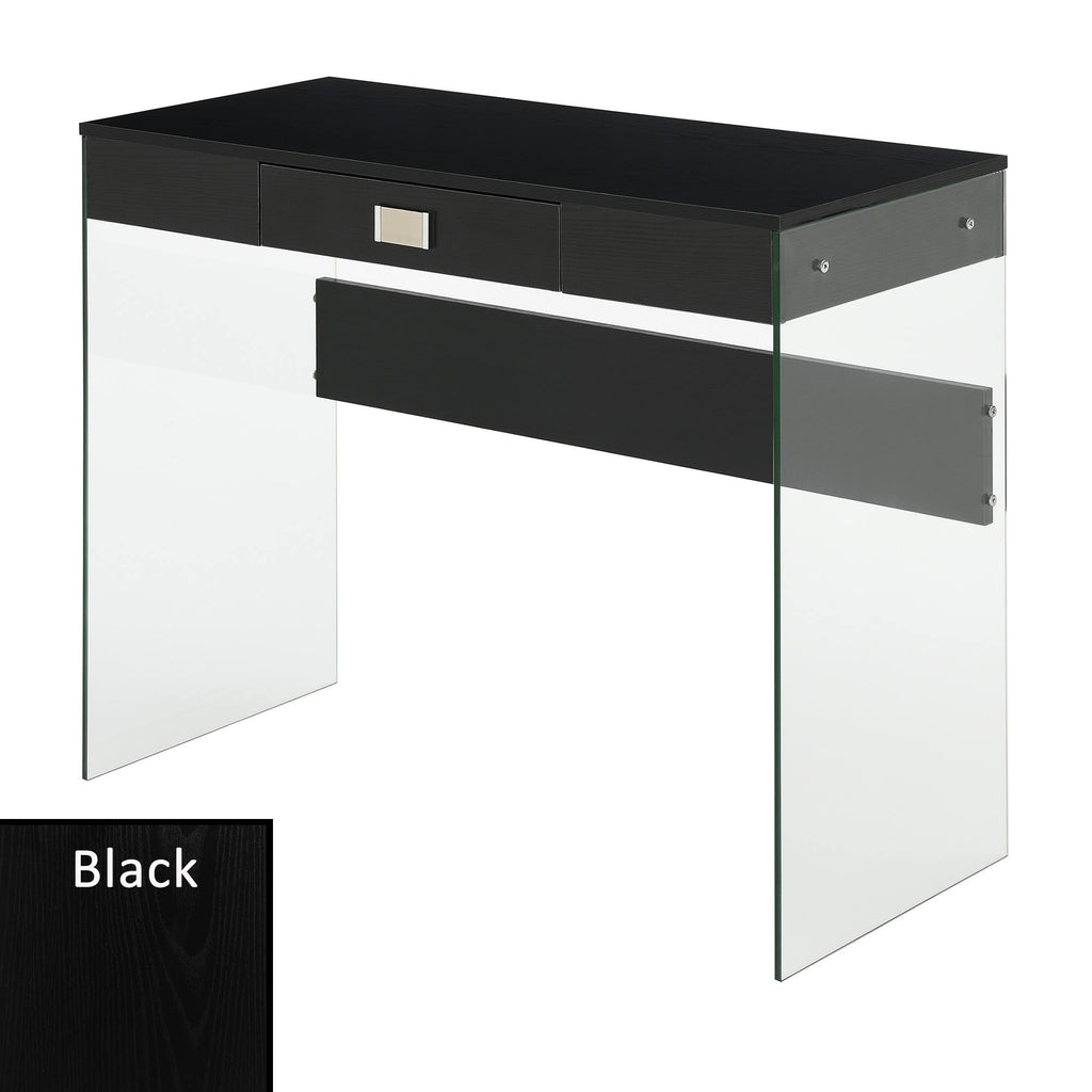 36 in. Glass Desk Gray Marble J787402