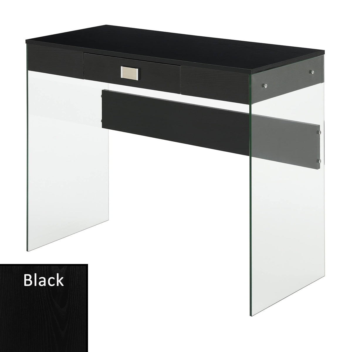 36 in. Glass Desk Gray Marble J787402