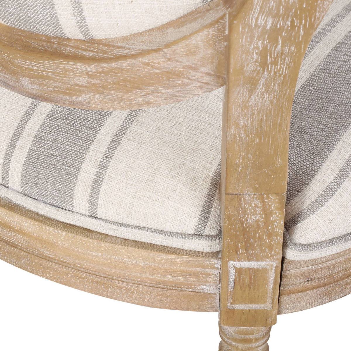 Dining Chair Set of 4 Gray Stripes Light Beige Natural K9404