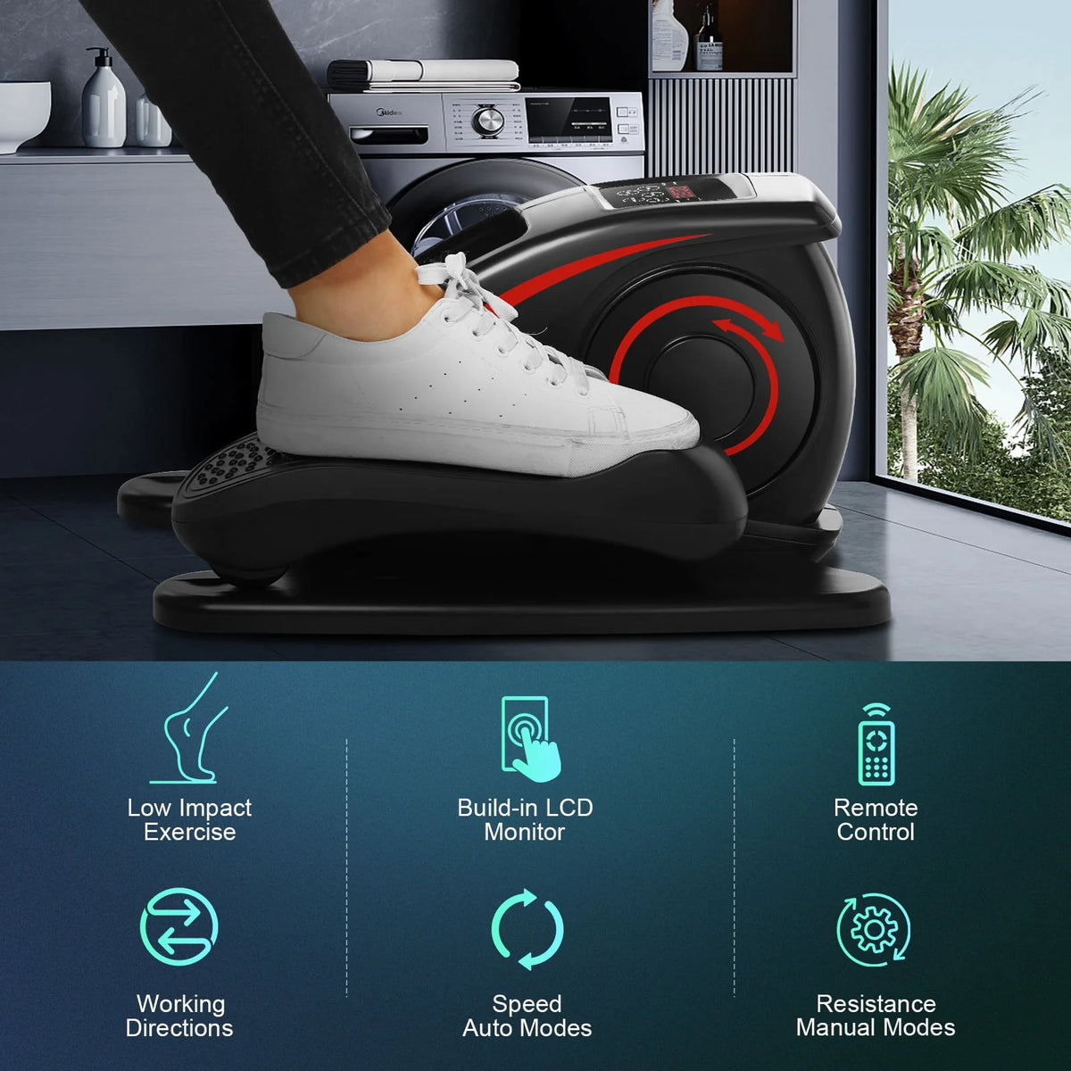 Under Desk Elliptical Machine with LCD Monitor B590