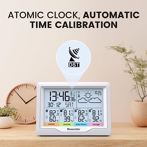 Black Wireless Weather Station with Atomic Clock C74956