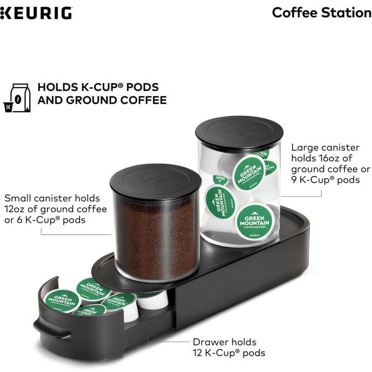 Black Ground Coffee & K-Cup Pod Storage Unit X748624