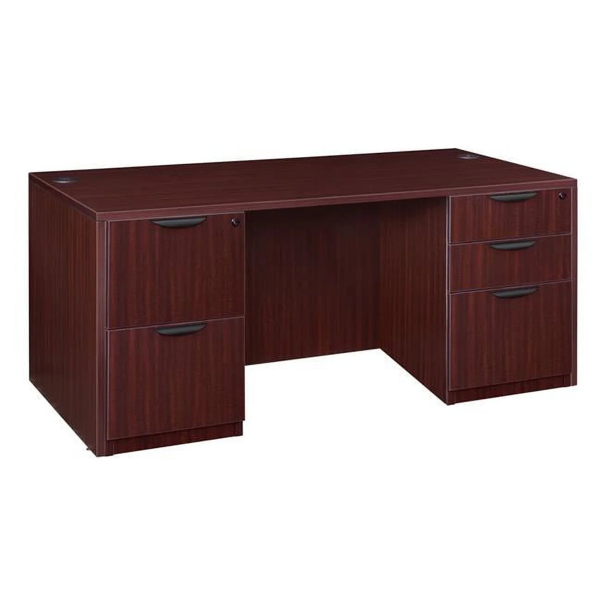 66 in. Double Pedestal Desk, Mahogany T7179