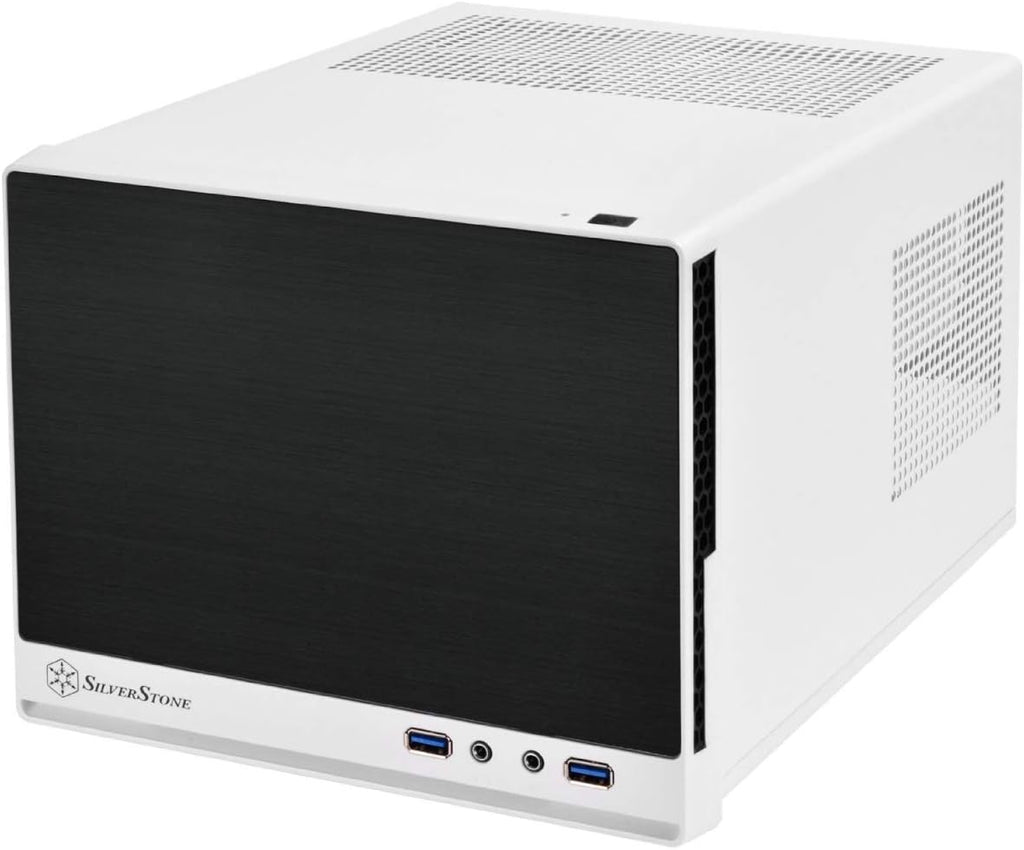 White & Black Mini-ITX Computer Case with Mesh Front Panel T929895