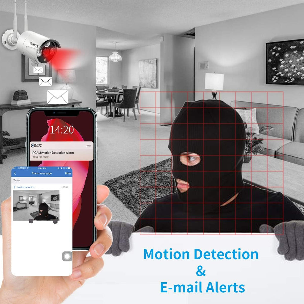 3K 5.0MP 1944P Wireless Security Camera System with 4TB Hard Drive and 8 Cameras Y438577