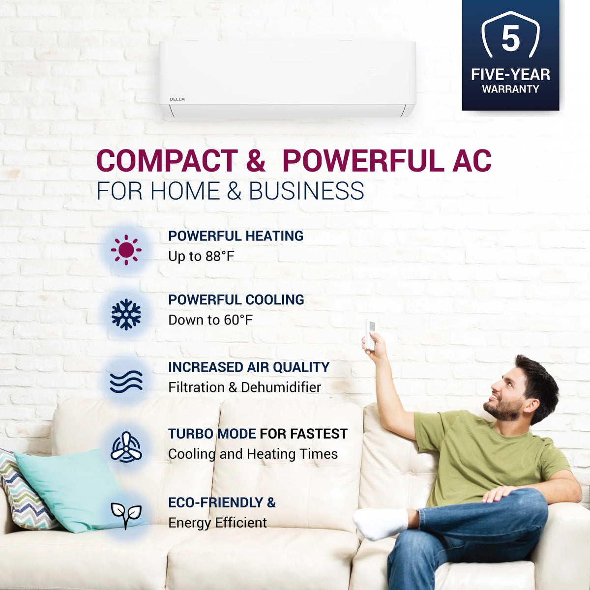 12,000 BTU Mini Split AC with Heat Pump W2632