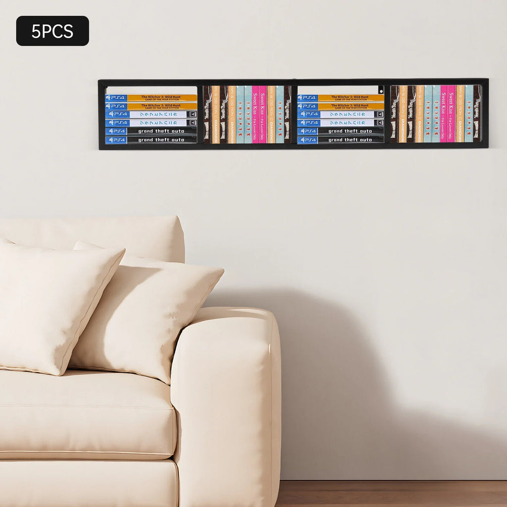 Metal Floating Shelf CD DVD Organizer Black R946417