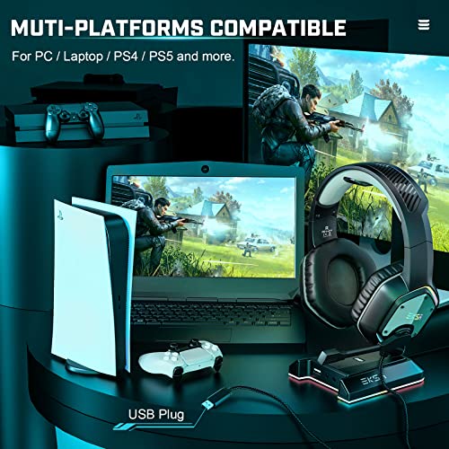 USB Gaming Headset with Microphone Noise Cancelling 7.1 Surround Sound RGB Light K3795