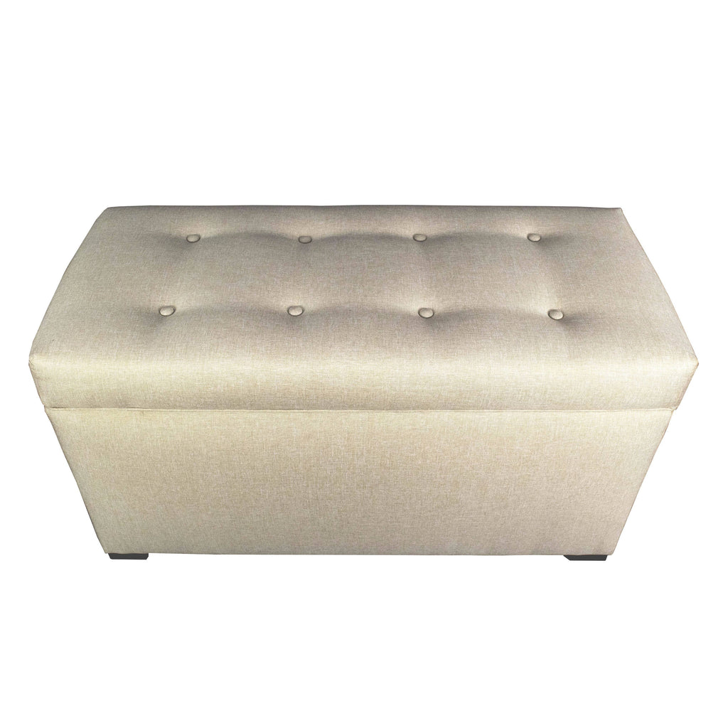 Light Tan 8 Button Tufted Storage Trunk Bench P9204