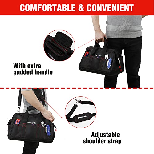 16-inch Wide Mouth Tool Storage Bag with Water Proof Rubber Base W322739