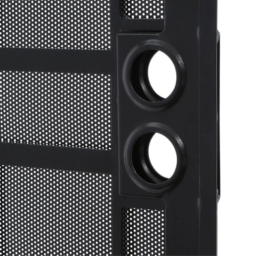 36 in. x 80 in. Black Steel Security Door with Perforated Metal Screen F7149