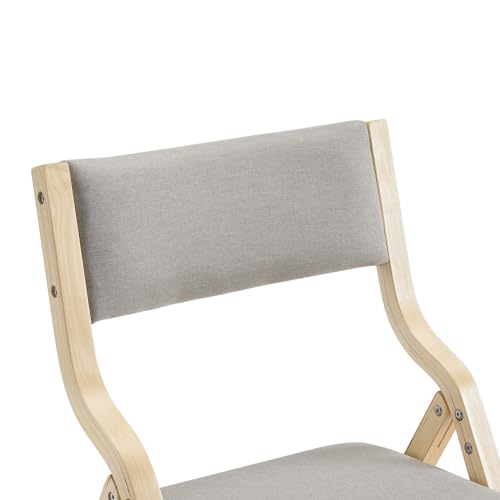 Wooden Padded Folding Chairs 2 Pack with Cushions B586775
