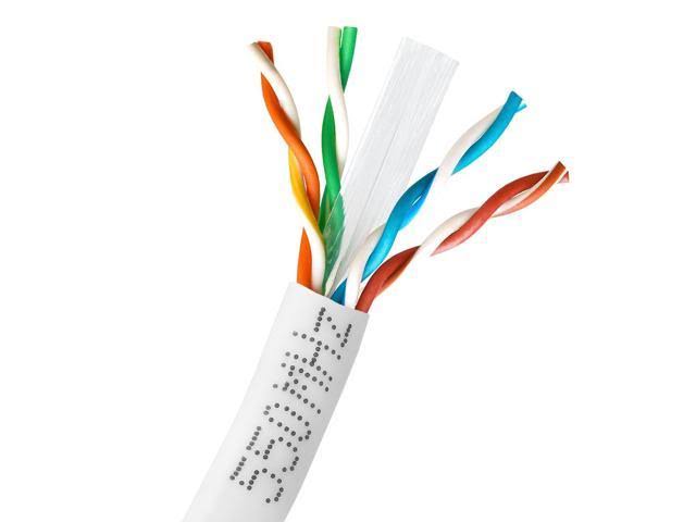 Cat6 23AWG Bare Copper 1000ft Ethernet Cable White A425317