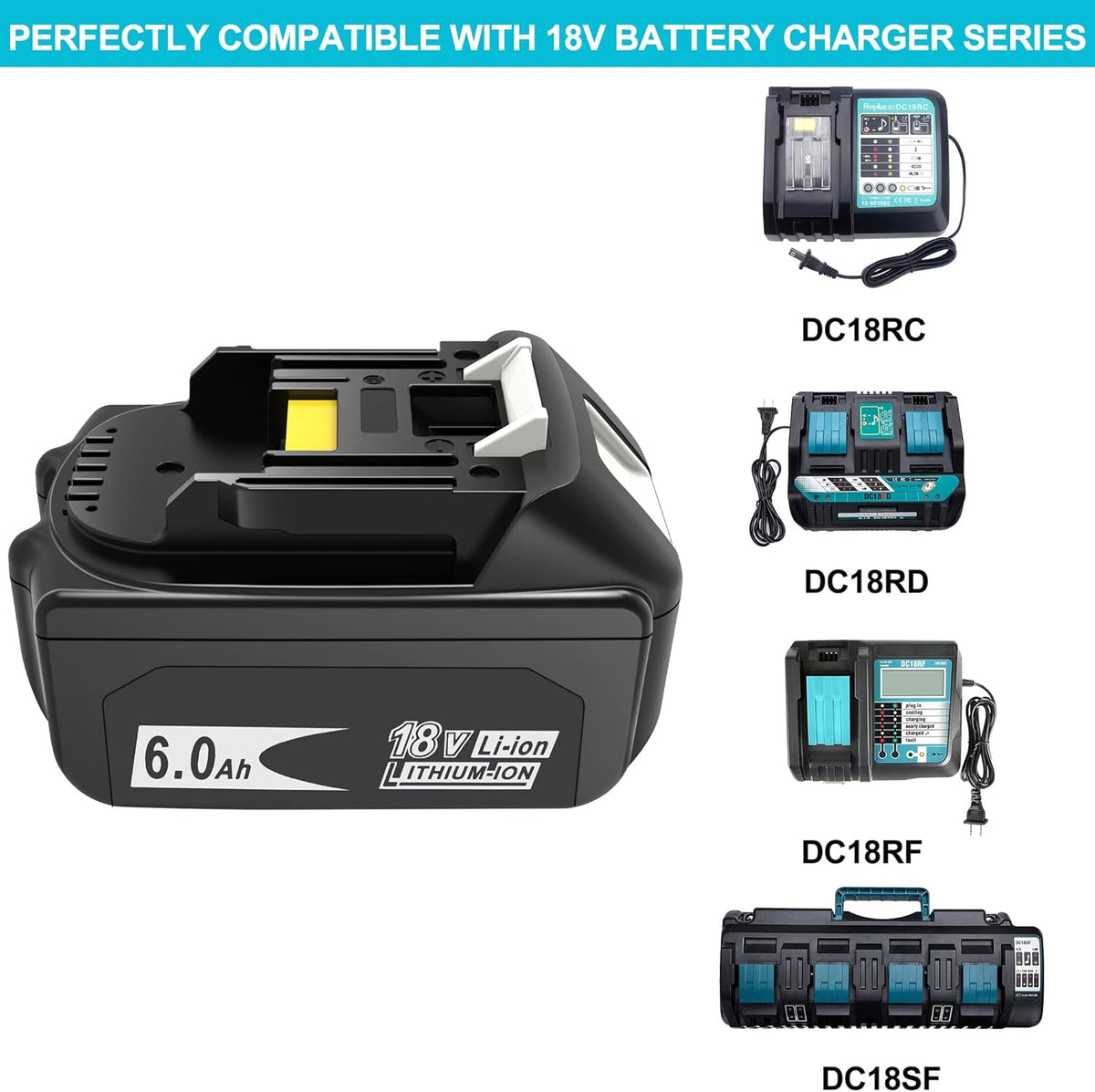 2 Packs 6.0Ah 18 Volt Battery Replacement with LED Indicator M69987