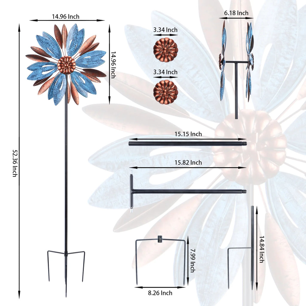 Metal Wind Spinner for Patio Lawn Garden Yard Art Decor Y200156