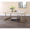 Faux Marble Champagne Sled Base Coffee Table T712