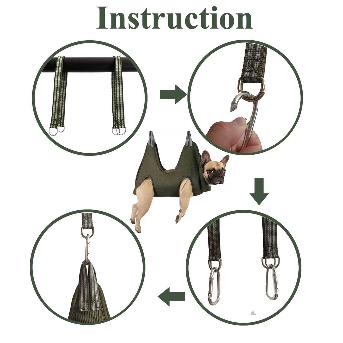 10 in 1 Pet Grooming Hammock Harness with Nail Clippers D10801