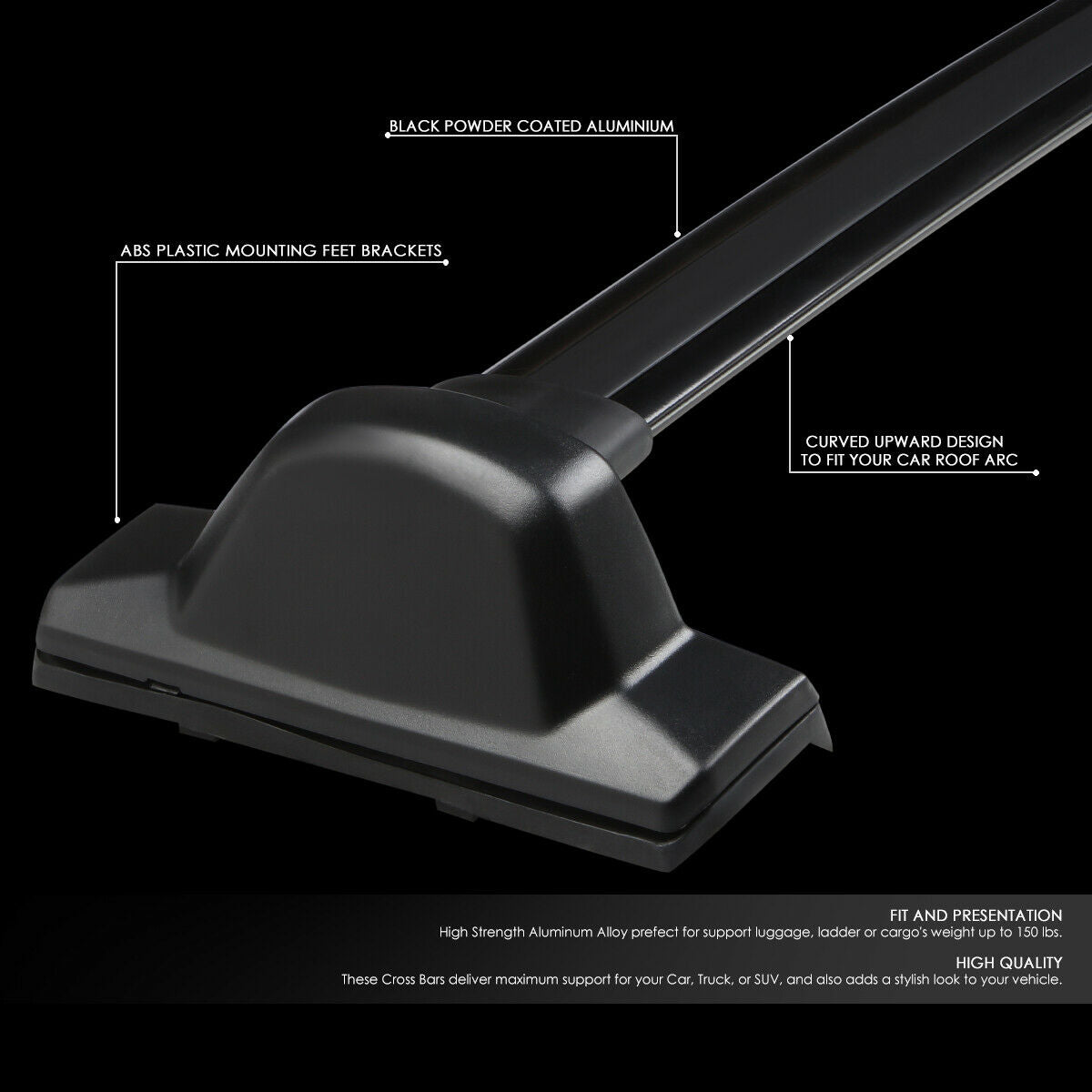 Black Coated Aluminum Roof Rack Crossbar B687