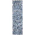 Blue / Ivory Handmade Rug L2564