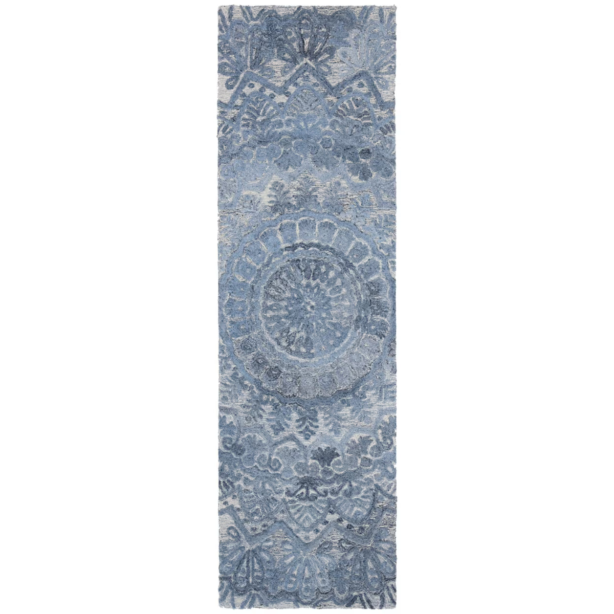 Blue / Ivory Handmade Rug L2564